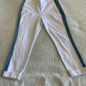 Lysse Venice Cuff Cropped Leggings White Denim Jeggings Crop Capri NWT Small S